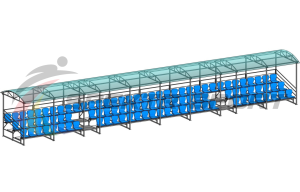 Купить Трибуна для зрителей 3 ряда на 100 мест с навесом v2 (18630) в Чухломе 