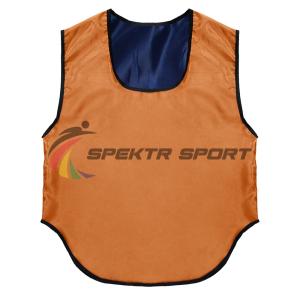 Купить Манишка футбольная двусторонняя Spektr Sport оранжево-синяя, р. 36-40 в Чухломе 