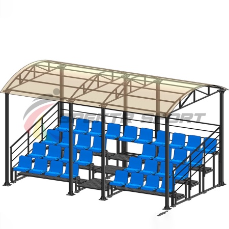 Купить Трибуна для зрителей 4 ряда на 34 места с навесом и перилами в Чухломе 
